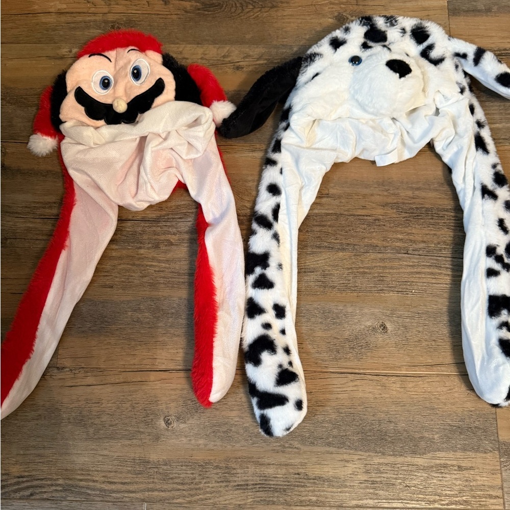 Kids Plush Animal Hat Set - Red and White